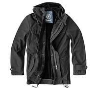 Brandit Parka Homme Manteau d'hiver noir 100% Coton Regular/Coupe standard