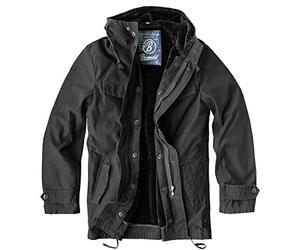 Brandit Parka Homme Manteau d'hiver noir 4XL 100% Coton Regular/Coupe standard