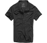 Brandit Roadstar Hommes Manches Courtes Chemise Coton Flanelle Cocher Top Noir