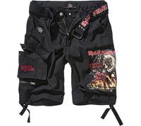 Brandit Iron Maiden Savage Shorts Number of The Beast Black Edition, Noir, XXL Mixte