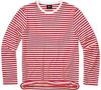 Brandit Stripe Jersey Chemise à manches longues, Rouge/Blanc, Taille L