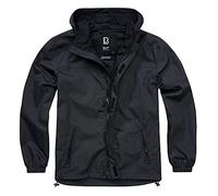 Brandit Summer Windbreaker Veste de pluie Anorak Veste de survêtement Taille S à 5XL, Fermeture éclair avant Ripstop Noir, XXXXXXL