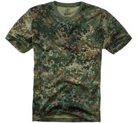Brandit T-shirt Hommes Chasse Militaire Cou Chasse L'Extérieur Flecktarn Camo