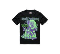 Brandit T-Shirt 'Iron Maiden' citron vert / violet clair / noir, Taille M