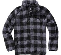 Brandit Teddyfleece, pull-over S Noir/Gris Noir/Gris