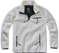 Brandit Sweatshirt homme Teddyfleece Troyer Blanc 3XL