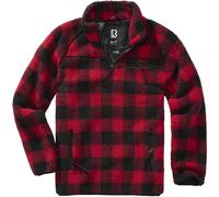 Brandit Teddyfleece Pullover, noir/rouge, Taille XL