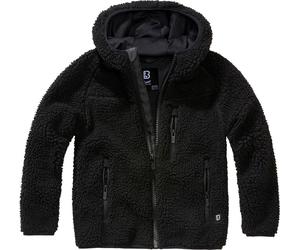 Brandit Teddyfleece, Sweat à capuche zippé pour enfants 122/128 Noir Noir