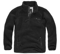 Brandit Teddyfleece Troyer Mode Homme Duveteux Chaud Hiver Vêtement Rue Noir