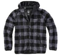 Brandit Teddyfleece Worker Jacket Chaud Vêtement Rue Homme Hiver Noir/Gris