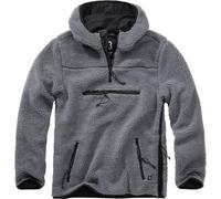 Brandit Teddyfleece Worker Pullover, noir-gris, taille S pour homme