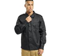 Brandit US Hemd à manches longues pour homme, noir, 80 % polyester, 20 % coton, coupe régulière