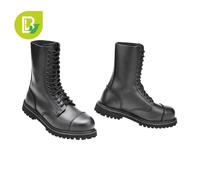Brandit Vegantom - Bottes 14 œillets noires adulte, tige cuir, semelle caoutchouc 44