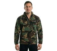 Brandit Pull Teddy Polaire Troyer Hiver – Woodland – Col montant – Homme XL