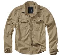 Brandit Vintage Chemise Manche Longue Coton Hommes Outdoor Tactique Chasse Camel