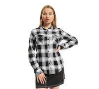 Brandit Chemise en flanelle à manches longues Amy Blanc/Noir S Femme