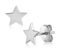 Brandlinger boucles d'oreilles femme argent 925 doré à l'or 18 carats, boucle d'oreille étoile, piercing oreille
