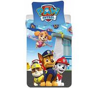 BrandMac ApS Parure de lit Pat Patrouille Chase, Marcus et Ruben 100% Coton - Housse de Couette Réversible 100x135 cm + Taie d'oreiller 40x60 cm