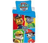 BrandMac ApS Parure de lit Paw Patrol pour garçon - 135 x 200 cm et 80 x 80 cm - Coton - Motif chien