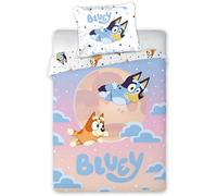 BrandMac Bluey & Bingo Parure de lit pour Tout-Petits | Housse de Couette Junior 100x135 cm avec taie d'oreiller 40x60 cm | Ensemble de literie Officiel Bluey | Motifs colorés pour Petit lit de bébé