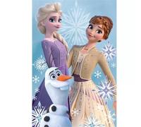 BrandMac Couverture polaire La Reine des Neiges | 100 x 150 cm | Doux et confortable 100 % polyester | Literie Disney Elsa Anna Olaf pour chambre à coucher et voyage | Design officiel Disney La Reine