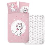 BrandMac Disney Aristochats Marie Cat Parure de lit pour lit bébé | Housse de couette 100 x 135 cm + taie d'oreiller 40 x 60 cm | 100 % coton | Parure de lit douce pour bébé ou petit lit