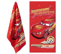 BrandMac Disney Cars McQueen Serviette de plage et de bain 70 x 140 cm, 100 % coton | Douce et absorbante pour enfants | Serviette officielle Disney Cars | Idéale pour la plage, le bain et la piscine