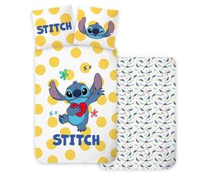 BrandMac Lilo & Stitch 01 Ensemble de Literie pour Lit de Bébé | Housse de Couette 100x135 cm avec Taie d'Oreiller 40x60 cm, 100 % Coton | Ensemble de Literie Réversible Style Lover Stitch Parfait