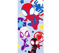 BrandMac Marvel Spidey Serviette de Plage et de Bain 70x140 cm, 100% Coton | Serviette de Bain et de Natation Douce et absorbante pour Enfants | Idéale pour la Plage, Le Bain et la Piscine