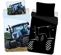 BrandMac Parure de lit en Coton phosphorescente Motif Tracteur 135 x 200 cm