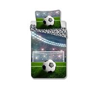 Brandmac Parure de lit Football 100% Coton, Housse de Couette 140x200 cm + Taie d'oreiller 65x65 cm, Goal, NB2003 Multicolore