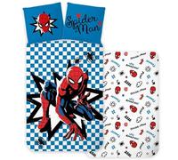 BrandMac Parure de lit Spiderman pour lit d'enfant - Housse de couette 100 x 135 cm + taie d'oreiller 40 x 60 cm - 100 % coton - Motif super-héros Spiderman Marvel - Pour garçons et filles