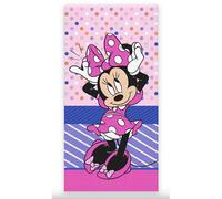 BrandMac Serviette de plage et bain Disney Minnie Mouse 70x140 cm 100% coton – Enfant, pois roses