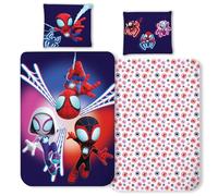BrandMac Spidey Parure de lit pour bébé | Housse de couette 100 x 140 cm + taie d'oreiller 40 x 45 cm, 100 % coton | Parure de lit pour bébé parfaite pour les enfants | Parure de lit réversible douce