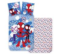 BrandMac Spidey Parure de lit pour lit bébé | Housse de couette 100 x 140 cm + taie d'oreiller 40 x 45 cm | 100 % coton | Parure de lit bébé parfaite pour les enfants | Parure de lit réversible douce