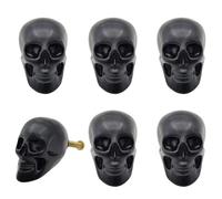 brandname JfwuHap Vivicap Lot de 6 boutons d'armoires à trou unique pour tiroirs, armoires, bibliothèques, commodes, placards, décoration de meubles, noir