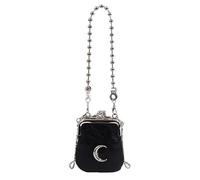 BrandName Sac à main multicouche avec chaîne en cuir PU Sac à bandoulière lune pour femmes Nom de marque Multi-couche PU Leat, Noir , 210.00x190.00x130.00mm/8.27x7.48x5.12inch