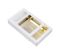 BrandNewCake® Boîte à Chocolat Petite - 15.5x11.5x3.2cm - Blanc/Doré - Lot de 26 - Coffret Cadeau Chocolat