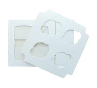 BrandNewCake® Boîte à Cupcakes pour 4 - 18x18x7.7 cm - Blanche avec Plateau et Fenêtre - Lot de 25