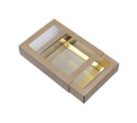 BrandNewCake® Boîtes à Chocolat Petit Format - 15,5x11,5x3,2cm - Couleur Kraft/Or - Lot de 26 - Idéal pour Cadeaux et Présentations