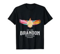 Brandon Manitoba Canada Faune Nature Canadienne T-Shirt Graphique avec Valeur, Homme, Noir, XL