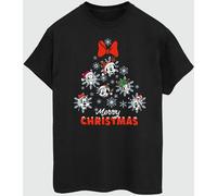 Brands In Brands In Black 100% Cotton Boyfriend Fit Disney Mickey & Friends Christmas Tree Womens T-Shirt