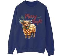 Brands In Brands In Navy Christmas Highland Cow Bright Sweatshirt