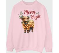 Brands In Brands In Pink Christmas Highland Cow Bright Sweatshirt