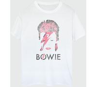 Brands In Brands In White David Bowie Aladdin Sane Leopard Women Boyfriend Fit Music T-Shirt