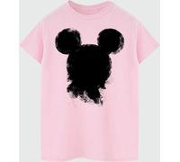 Brands In Pink Women Boyfriend Fit Disney Mickey Mouse Paint Head 100% Cotton T-Shirt