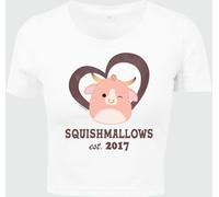 Brands In White Womens Squishmallows Howland Cow 100% Cotton Crop Top