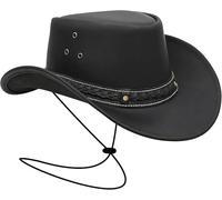 BRANDSLOCK Chapeau de Cowboy Masculin à Bord Large, Style Australien, Style Western, Bas sous Un Chapeau