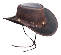 BRANDSLOCK Cowboy Chapeau pour Hommes & Femmes-Prime Cuir Australien-Léger Mainfait Occidental Chapeau-Modifiable Large Bord Cowgirl-Fête Costume Tenue pour Voyage & Protection Solaire