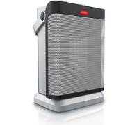 Brandson Aérotherme, Aérotherme céramique 1800W, 2 niveaux de puissance, thermostat, oscillation 80°, protection contre la surchauffe, arrêt automatique, protection anti-renversement, argent/noir